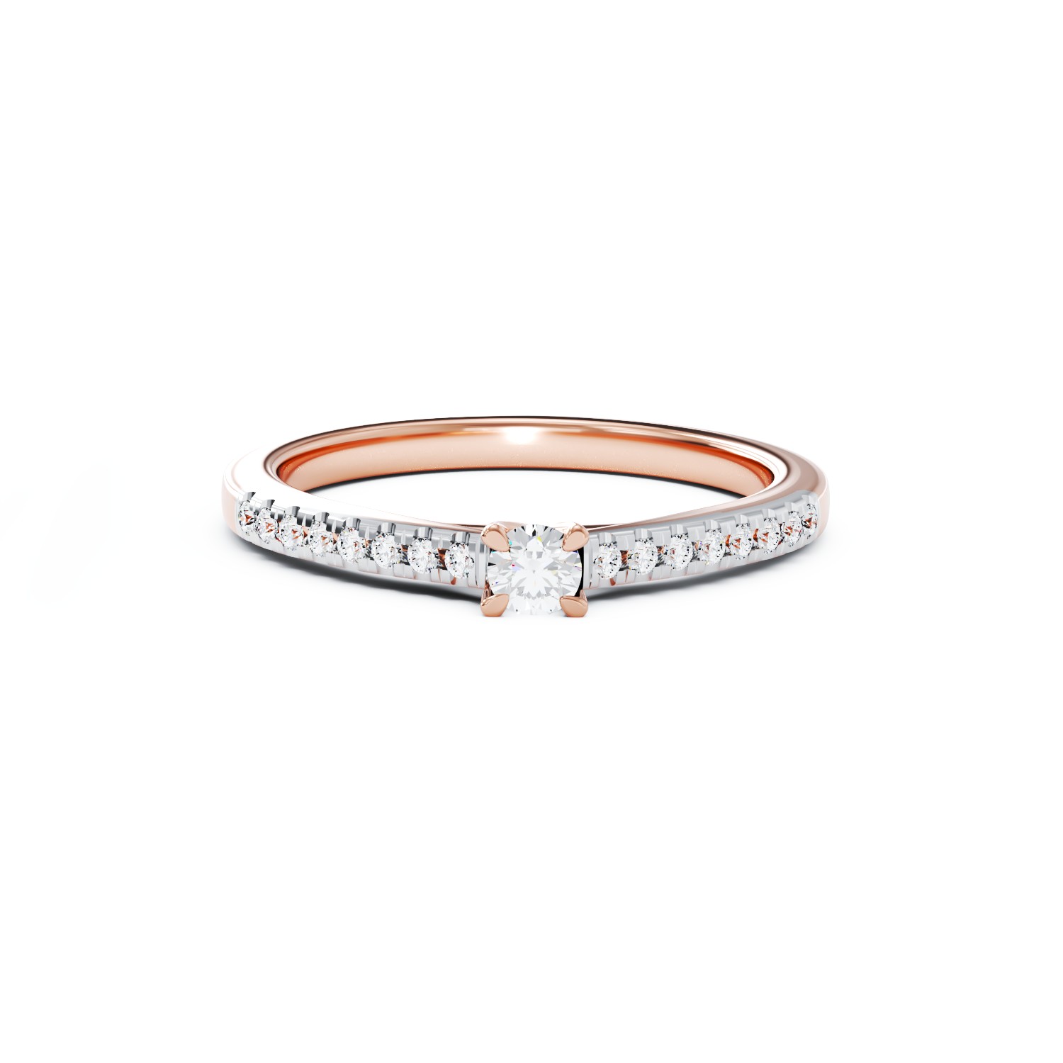 Rose gold engagement ring with 0.2ct diamonds