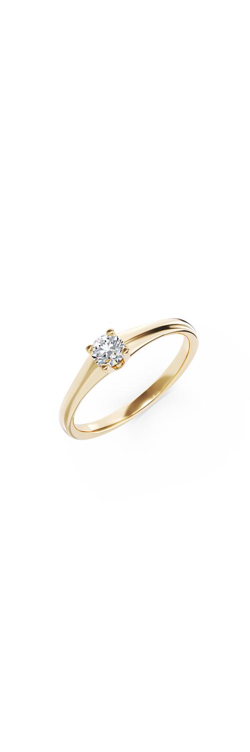 Sárga arany eljegyzési gyűrű 0.1ct pasziánsz gyémánttal