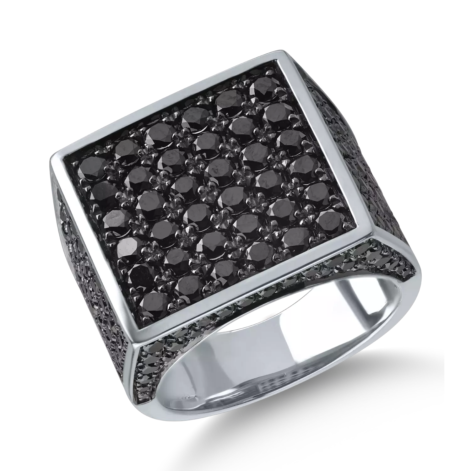 Fehérarany gyűrű 3.01ct fekete gyémántokkal