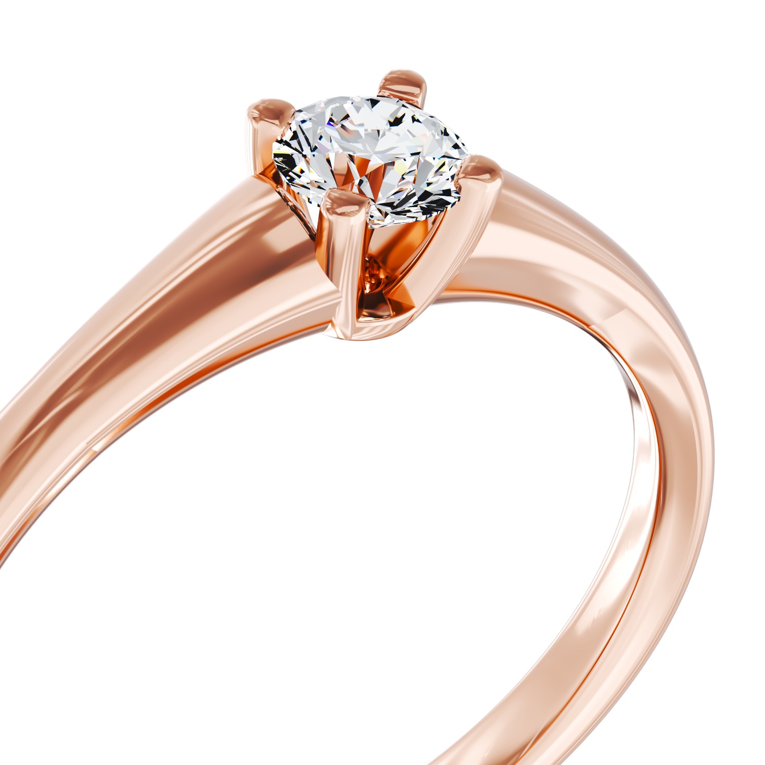 Rózsarany eljegyzési gyűrű 0.1ct pasziánsz gyémánttal