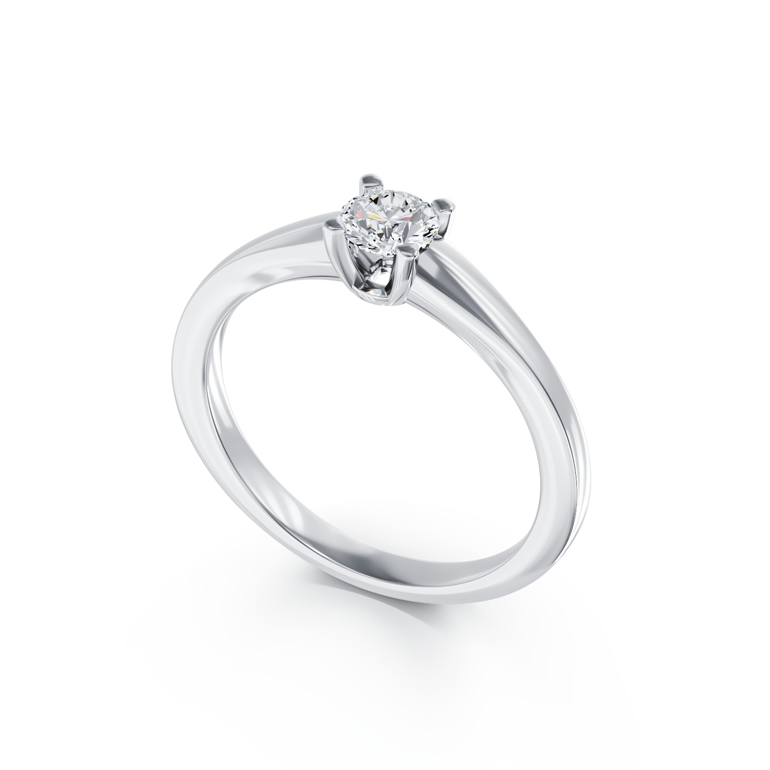 White gold engagement ring with 0.2ct solitaire diamond
