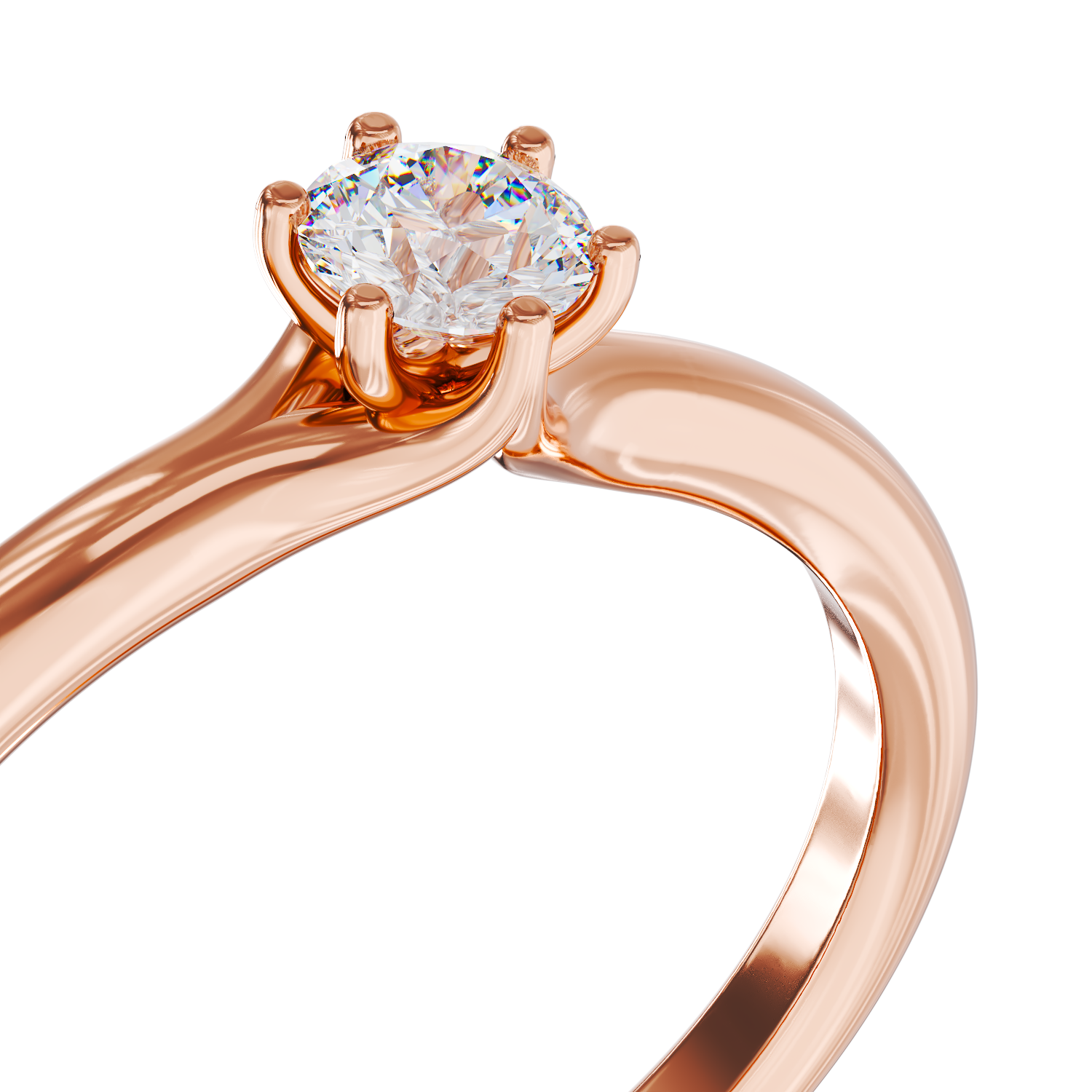 Rose gold engagement ring with 0.24ct solitaire diamond
