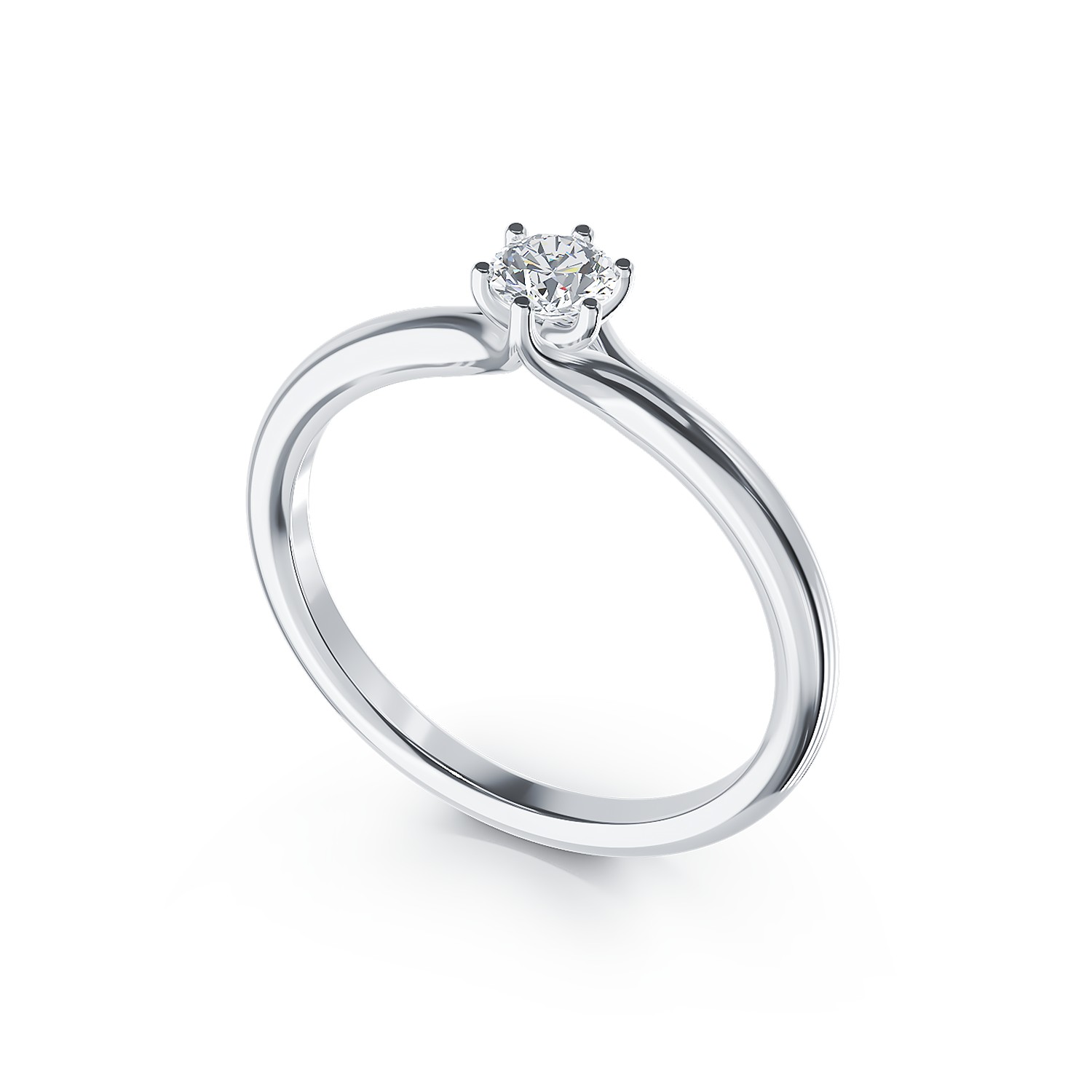 White gold engagement ring with 0.24ct solitaire diamond