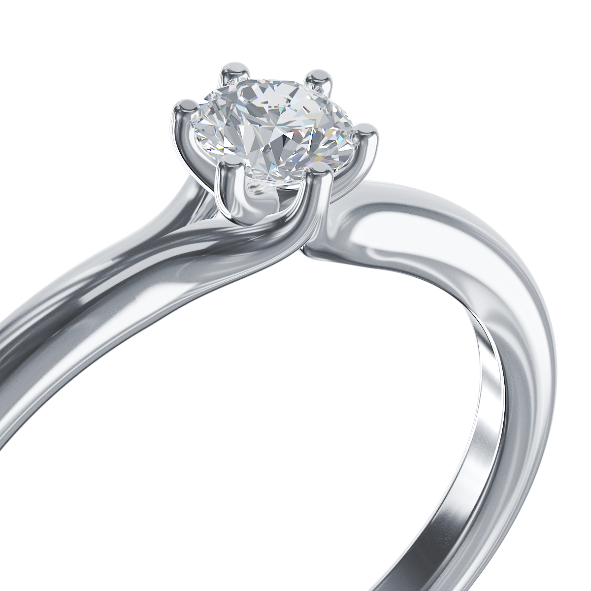 White gold engagement ring with 0.24ct solitaire diamond