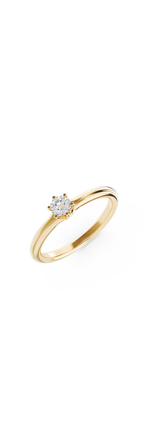 Inel de logodna din aur galben cu diamant solitaire de 0.24ct