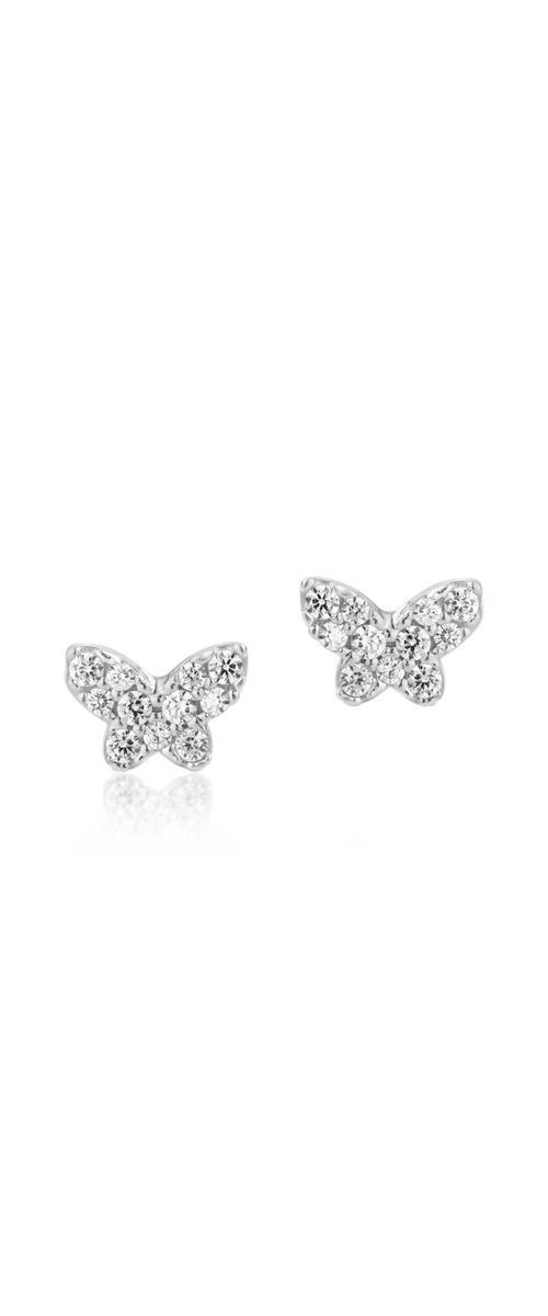 14K white gold butterfly earrings