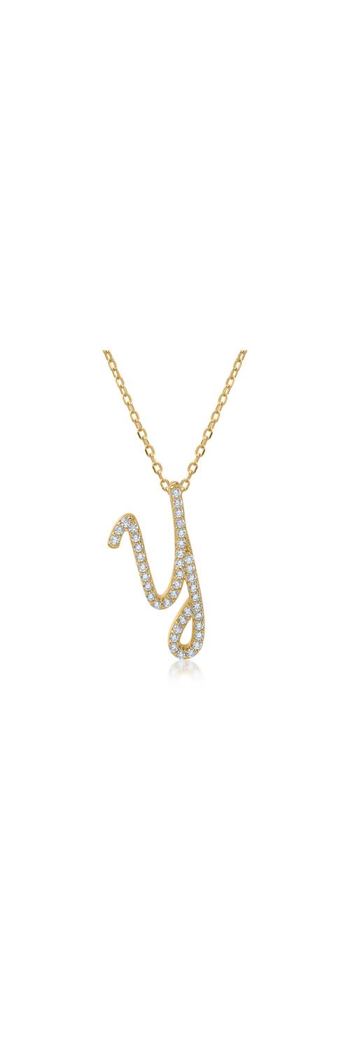 Yellow gold pendant necklace
