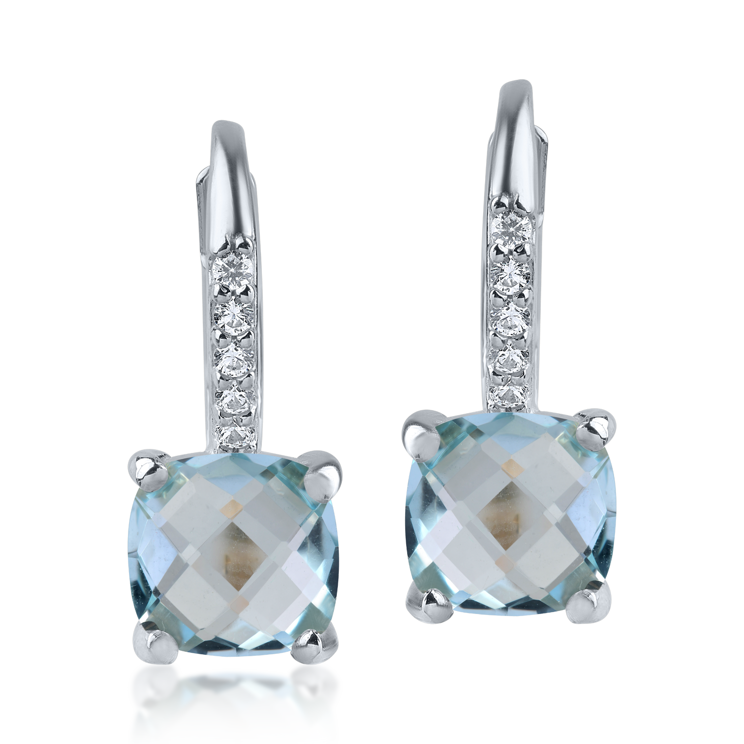 White gold earrings with 2.2ct topazes