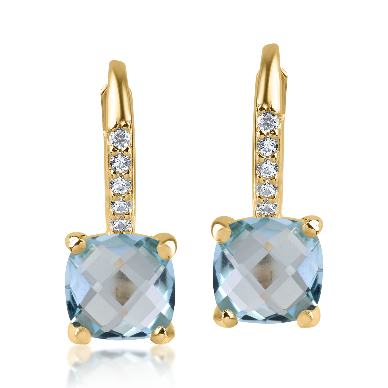 Yellow gold earrings with 2.2ct topazes