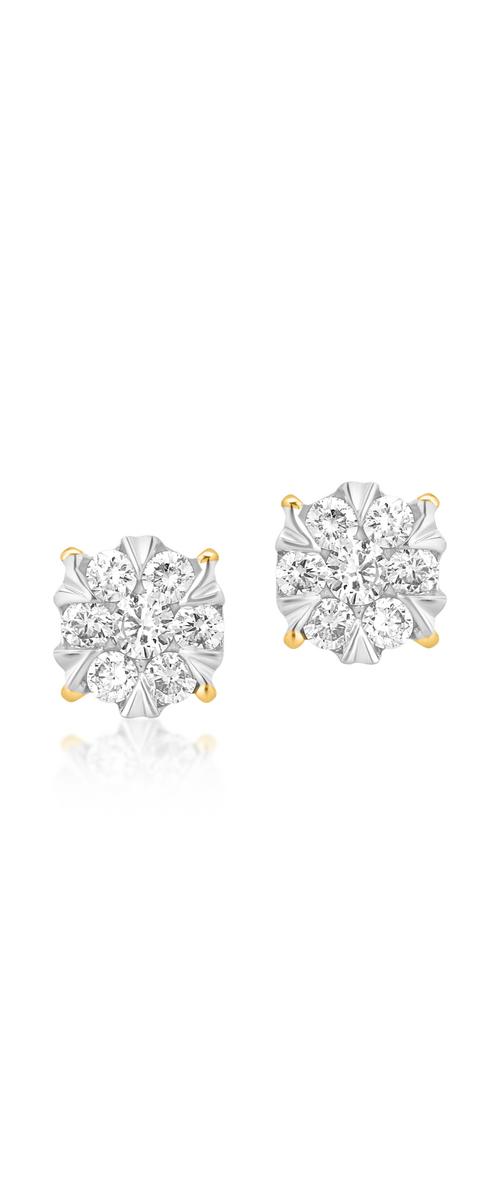 Yellow gold earrings with 0.2ct diamonds