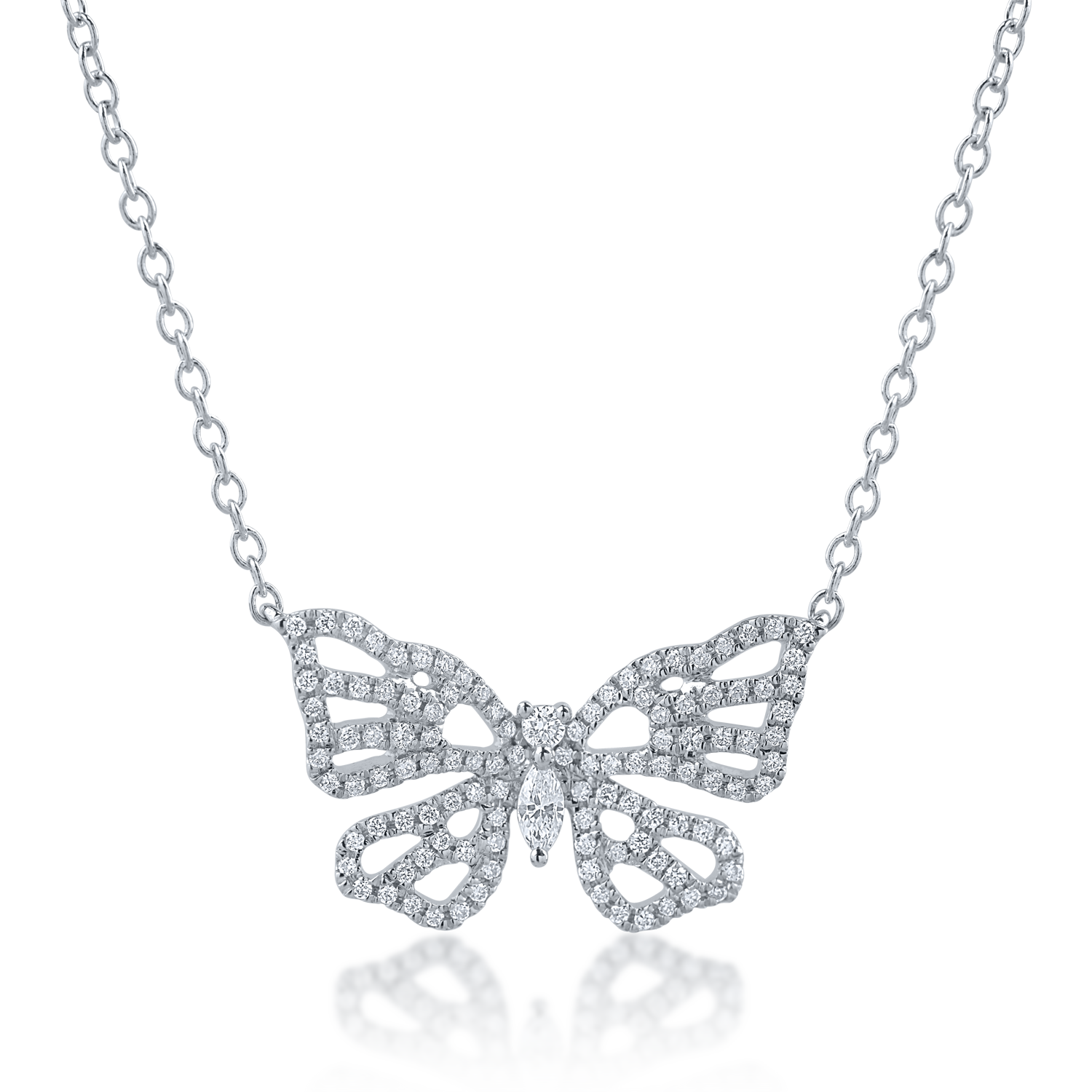 White gold pendant necklace with 0.30ct diamonds