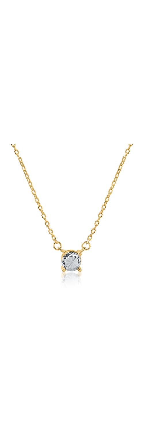 White-yellow gold pendant necklace
