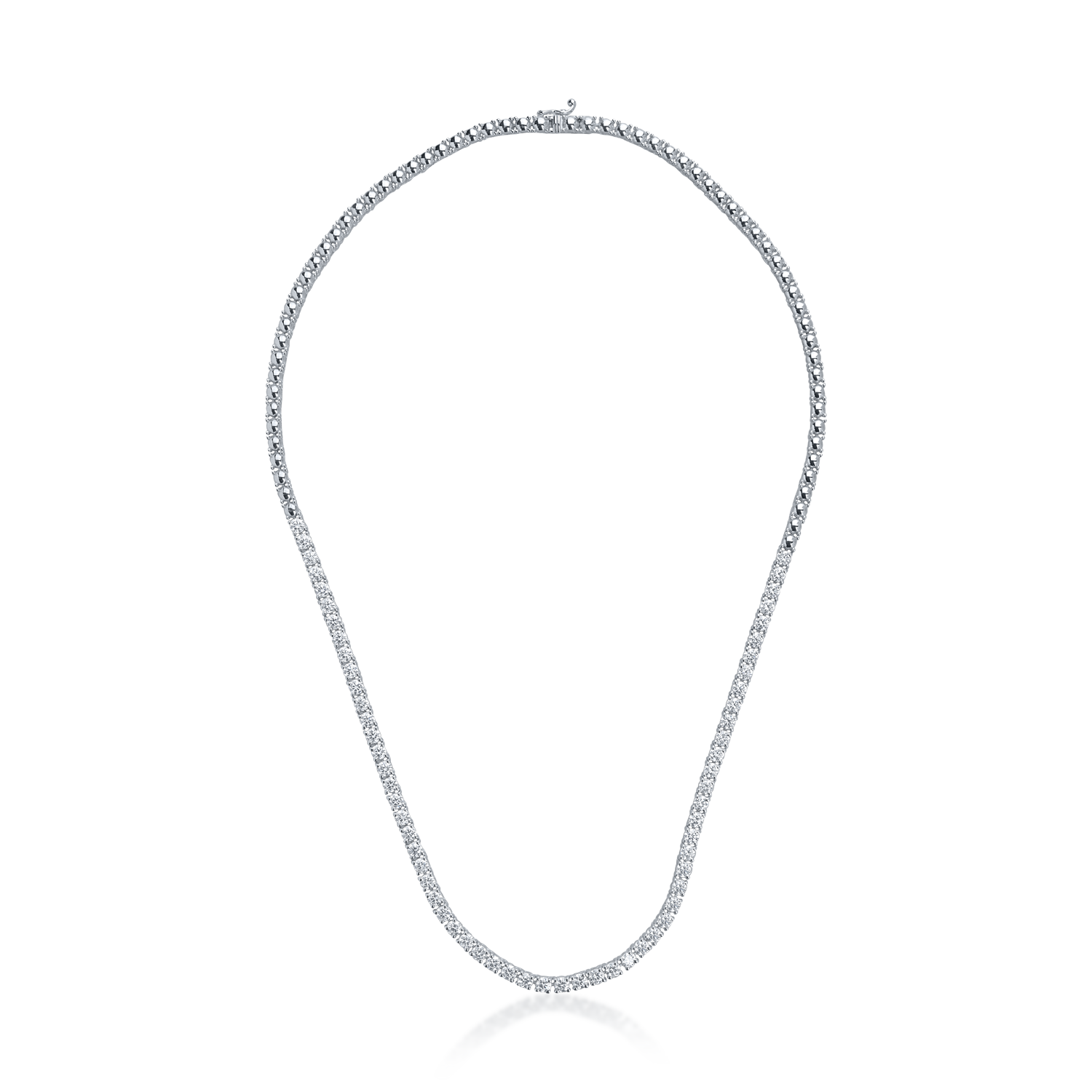 White gold tennis necklace with 5.3ct diamonds