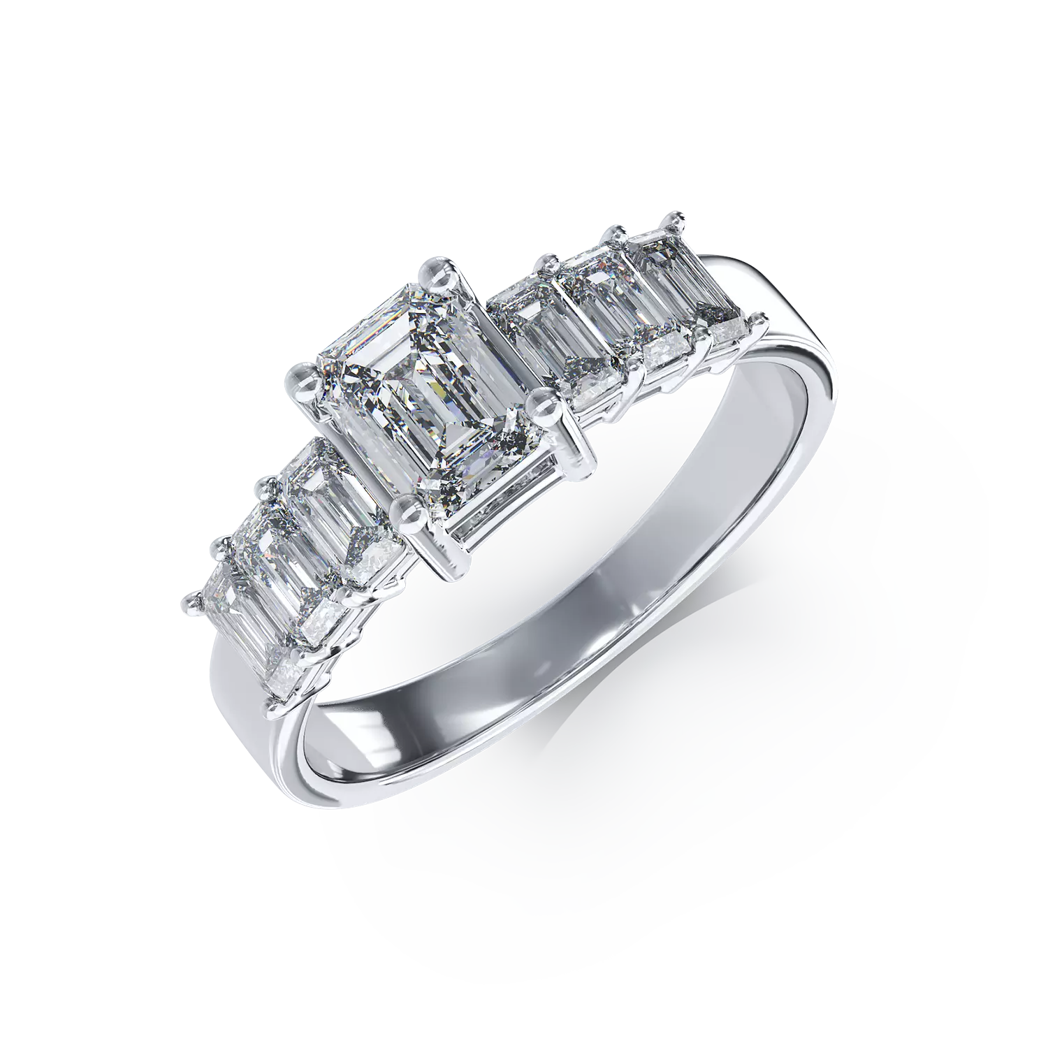 Fehérarany eljegyzési gyűrű 0.73ct gyémánttal és 0.93ct gyémánttal