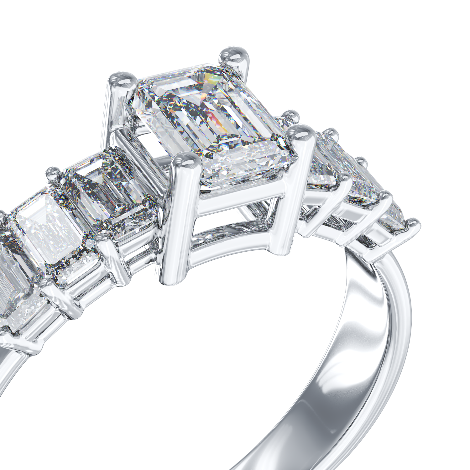 White gold engagement ring with 0.73ct diamond and 0.93ct diamonds