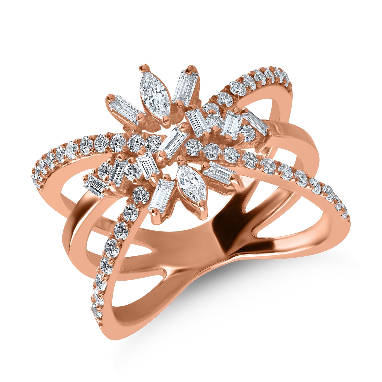 Rose gold ring with 0.79ct diamonds