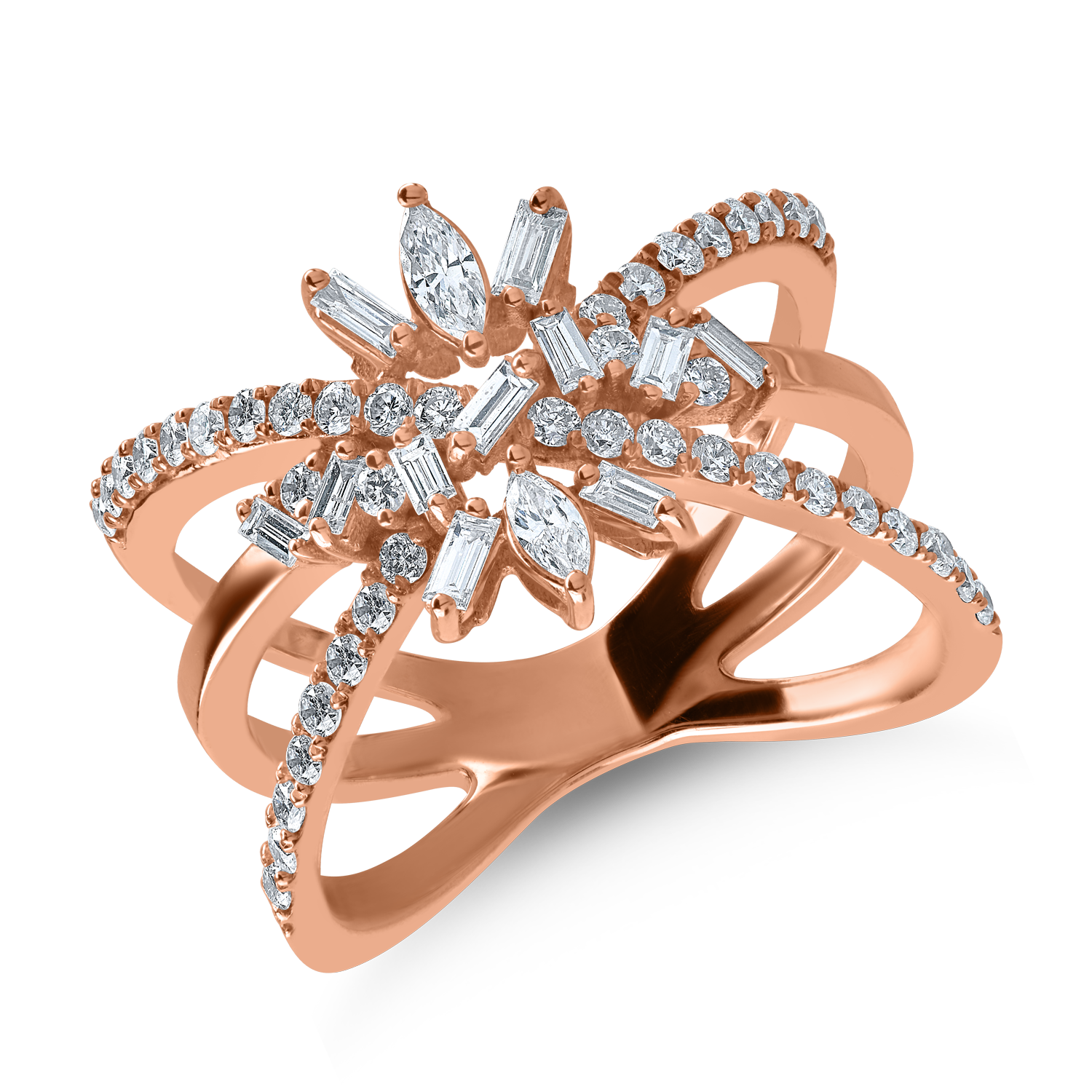 Rose gold ring with 0.79ct diamonds