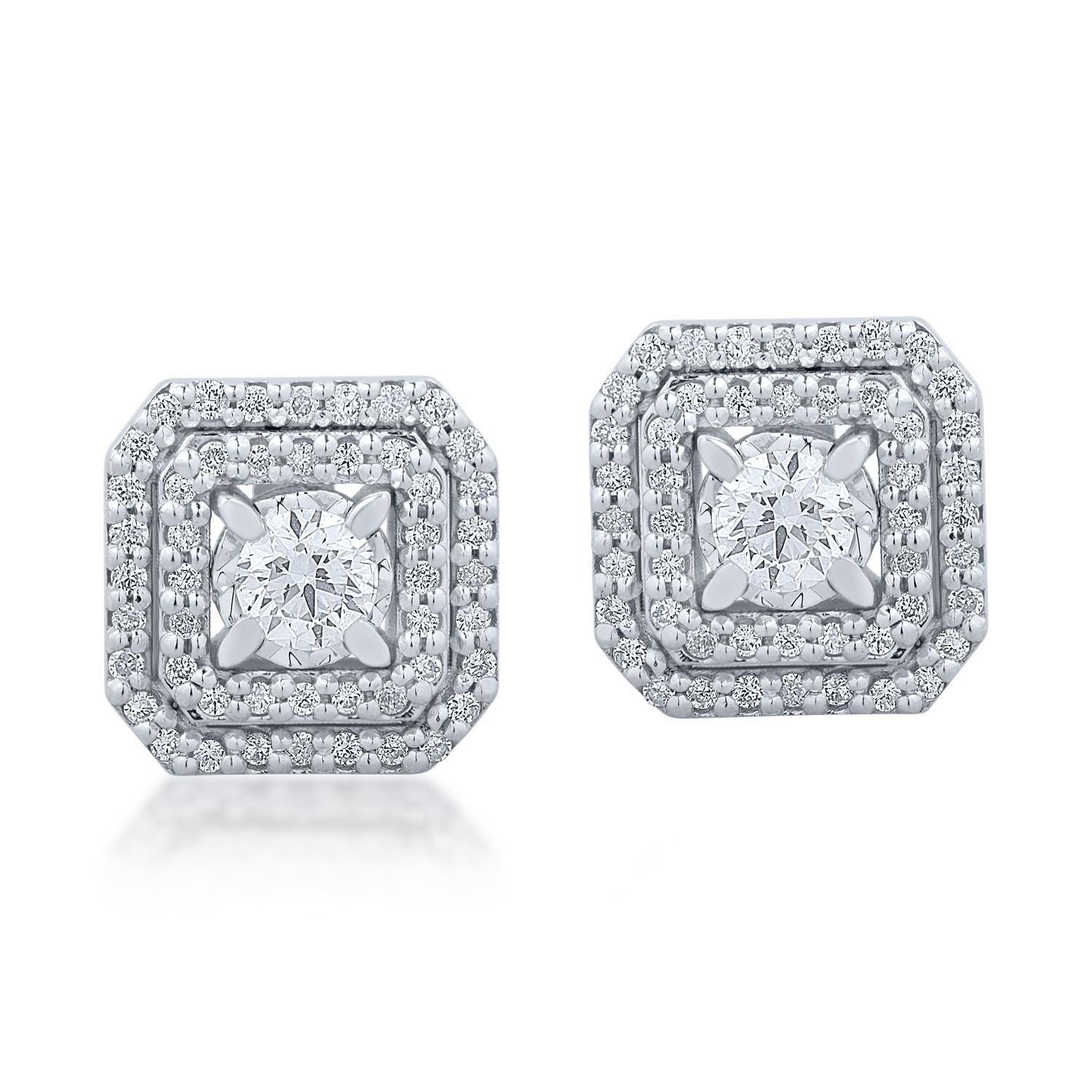 Cercei din aur alb cu diamante de 0.46ct