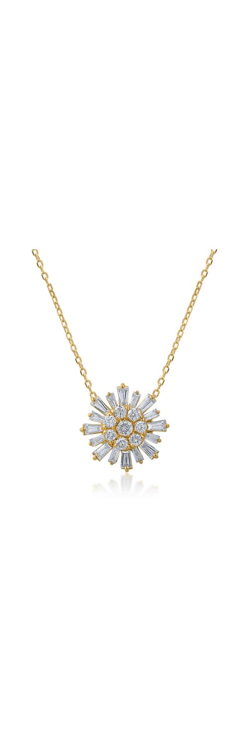 Yellow gold pendant necklace with 0.56ct diamonds