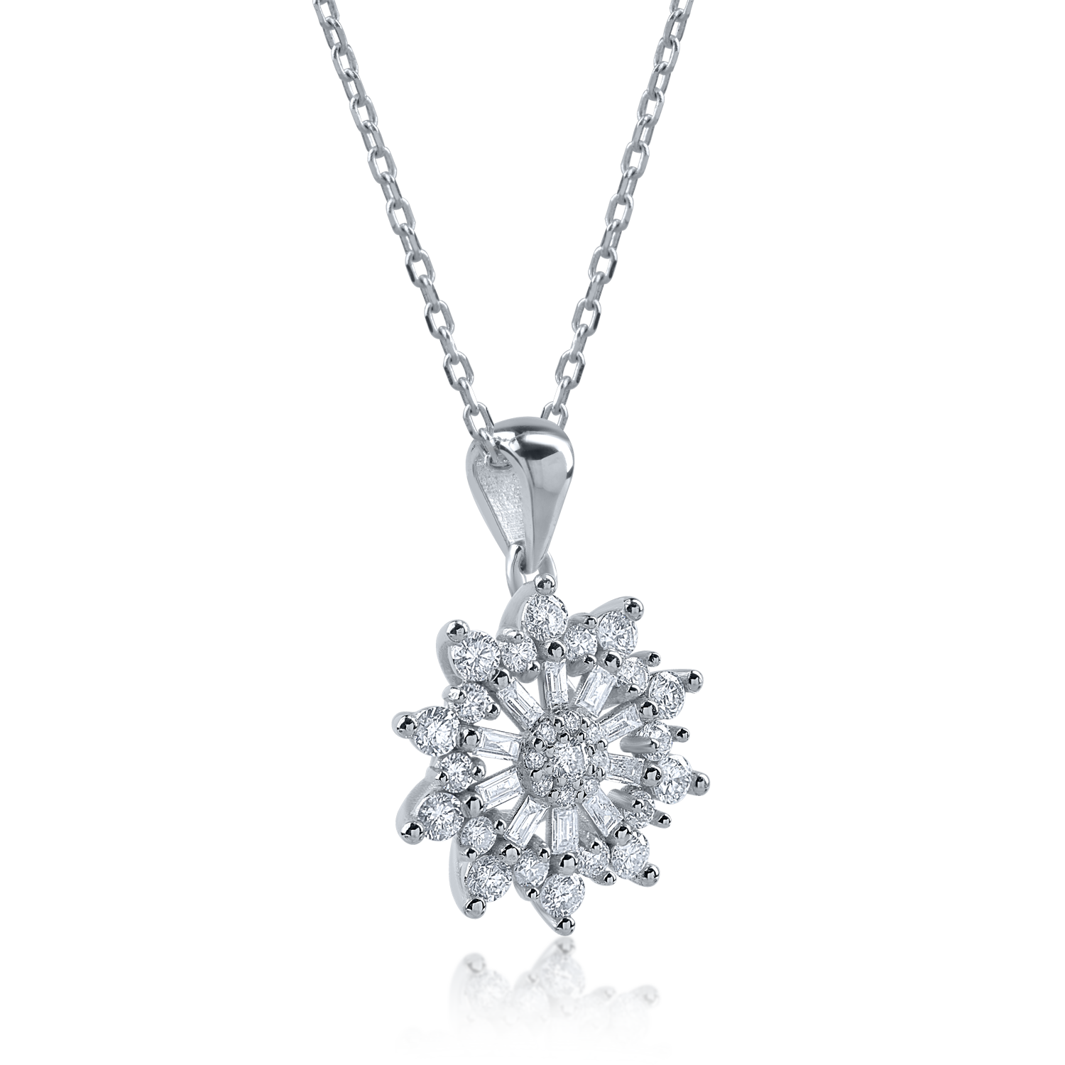 White gold pendant necklace with 0.6ct diamonds