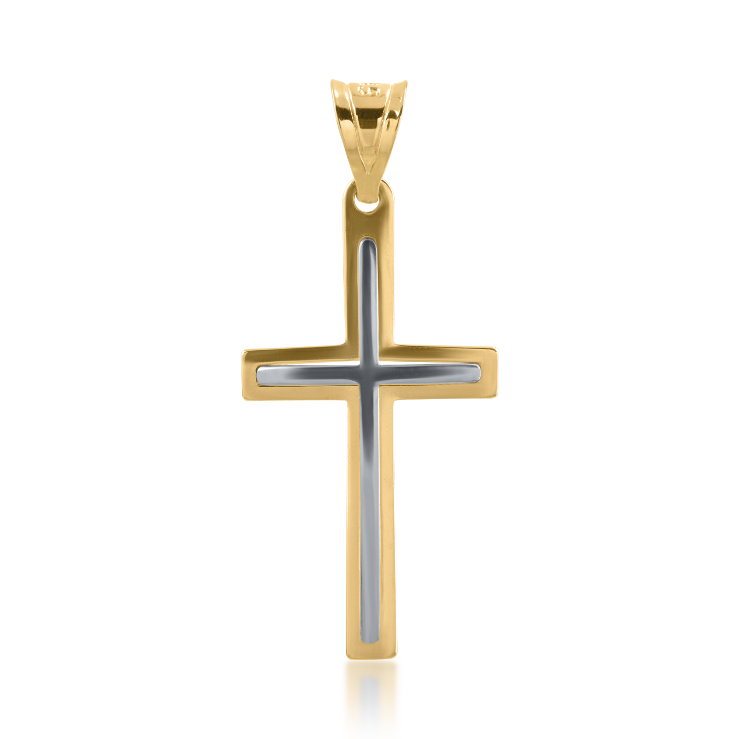 White-yellow gold cross pendant