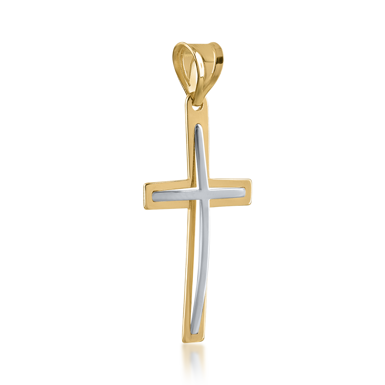 White-yellow gold cross pendant
