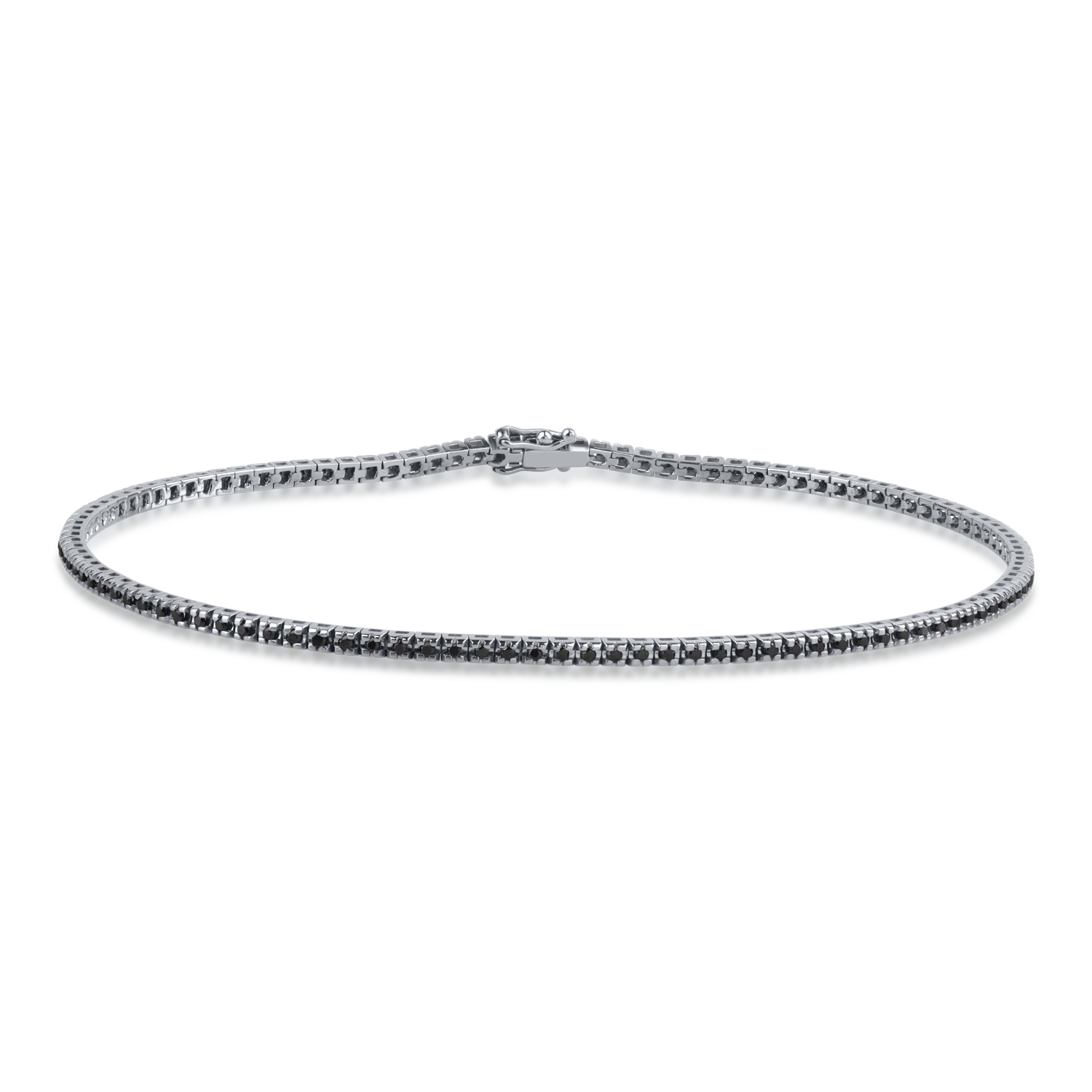 White gold tennis bracelet with 0.60ct black diamonds