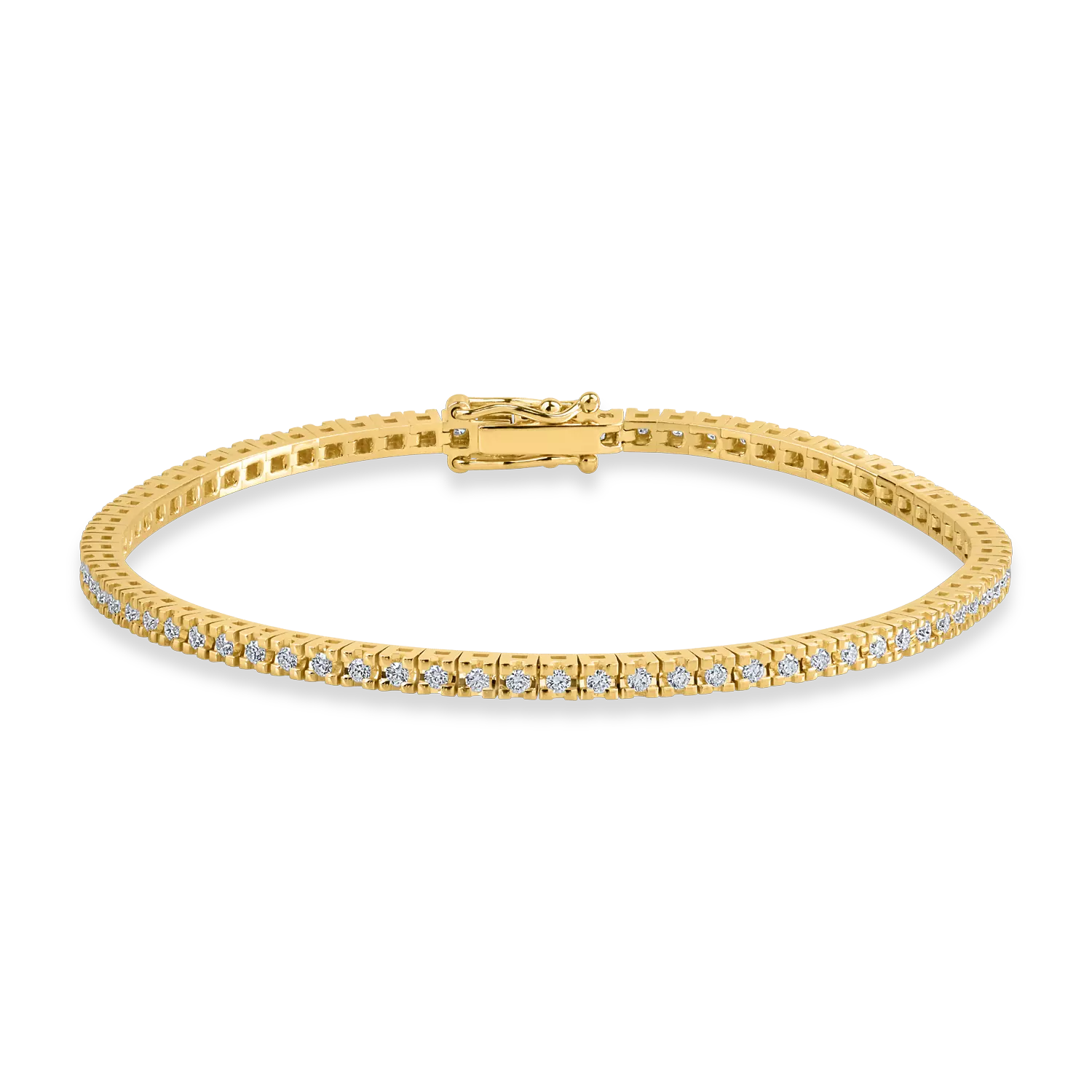 Yellow gold tennis bracelet with 0.91ct diamonds