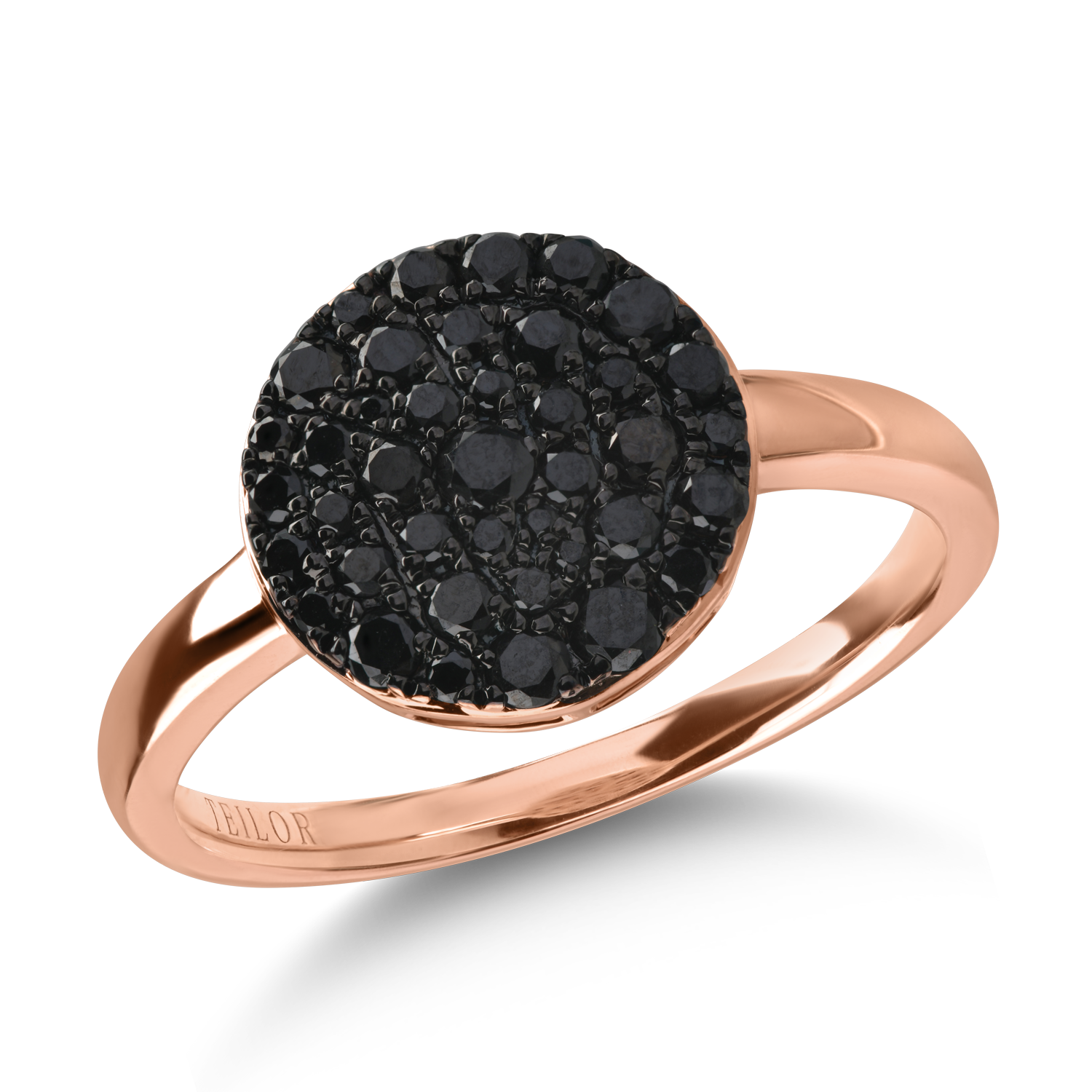 Rose gold ring with 0.59ct black diamonds