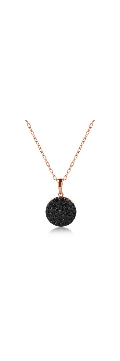 Rose gold pendant necklace with 0.6ct black diamonds