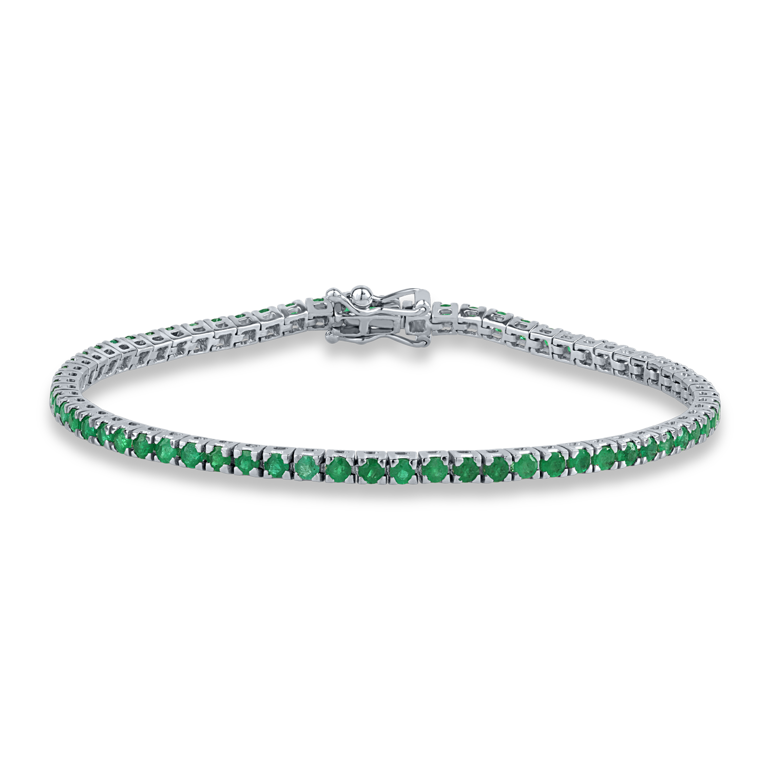 White gold tennis bracelet with 2.29ct emeralds