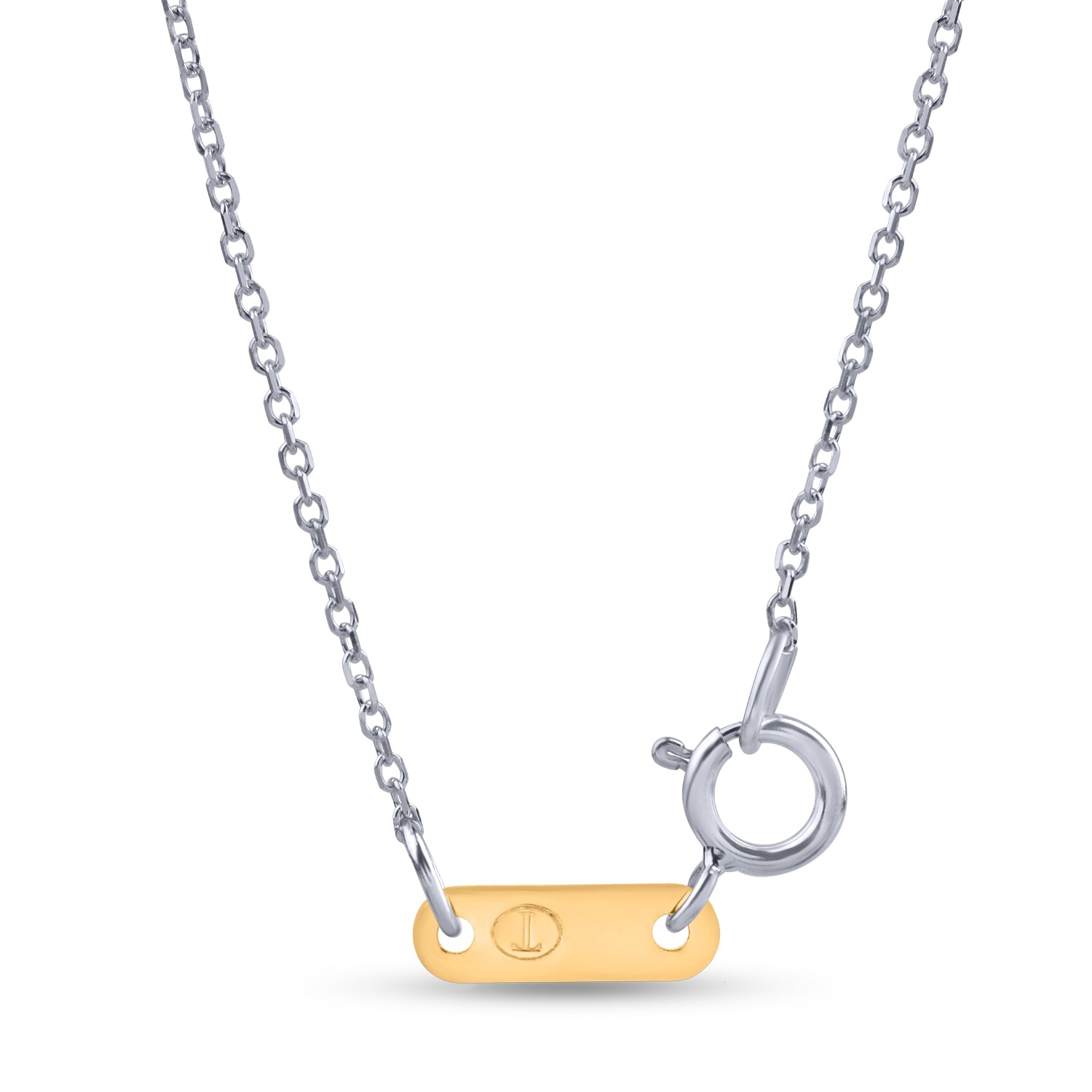 White-yellow gold infinite pendant necklace