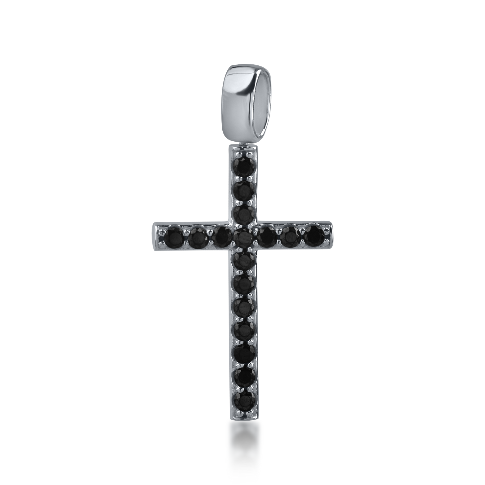 Zawieszka w kształcie krzyża z białego złota