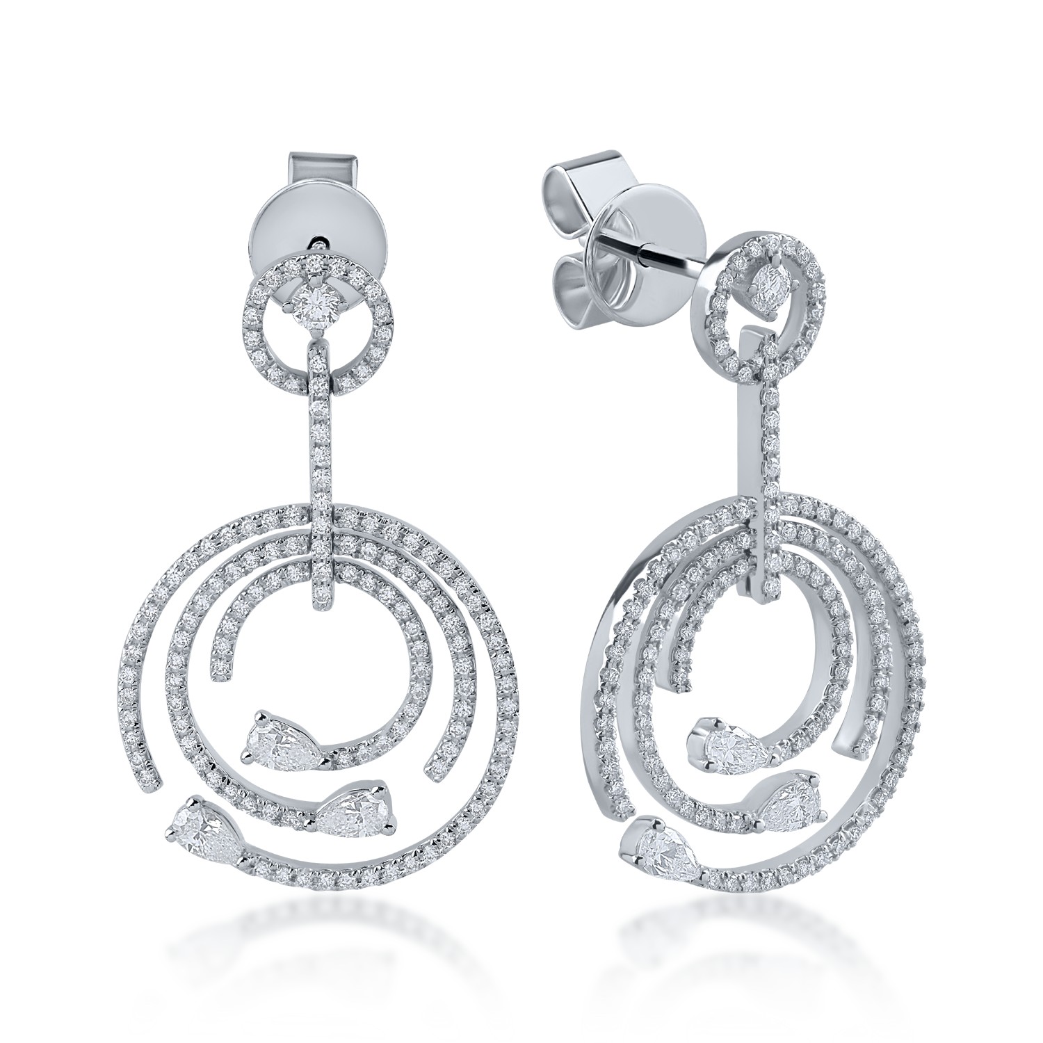White gold earrings with 1.35ct diamonds