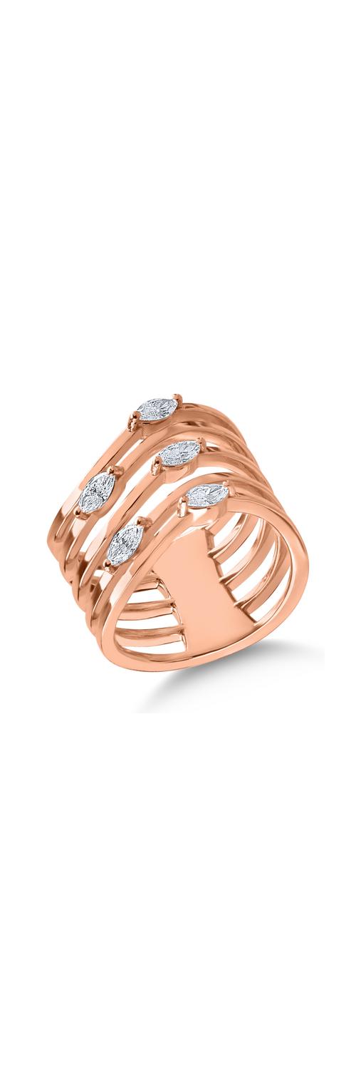 Inel din aur roz cu diamante de 0.62ct