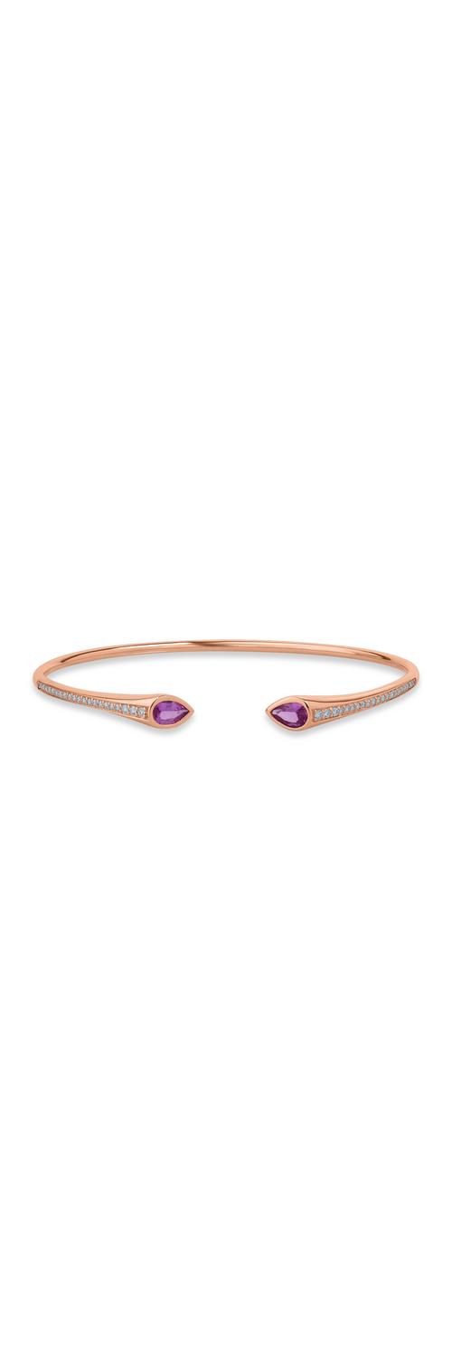 Rose gold bracelet with 0.75ct pink sapphires and 0.24ct diamonds