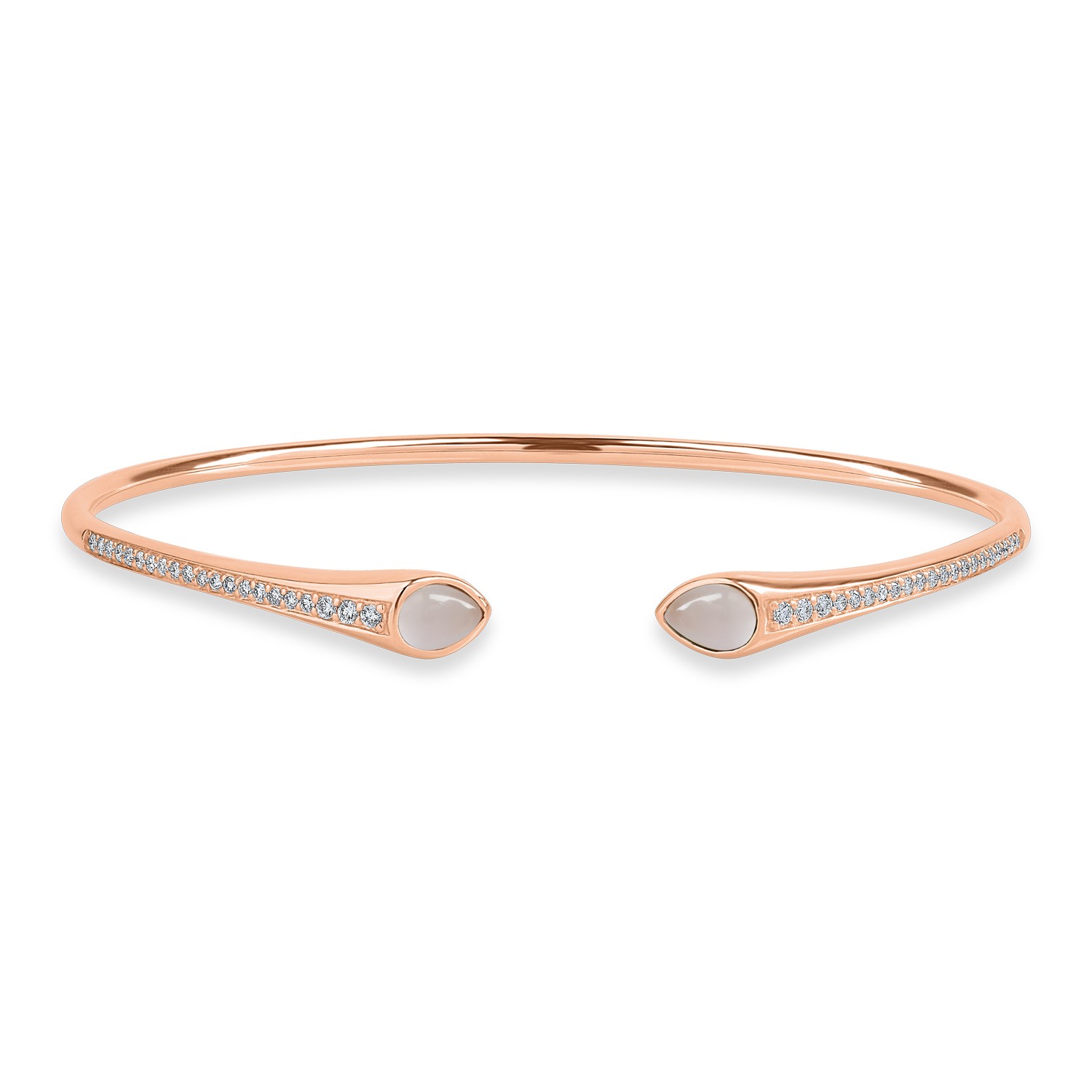 Rose gold bracelet with 1.1ct pink mother of pearl and 0.25ct diamonds