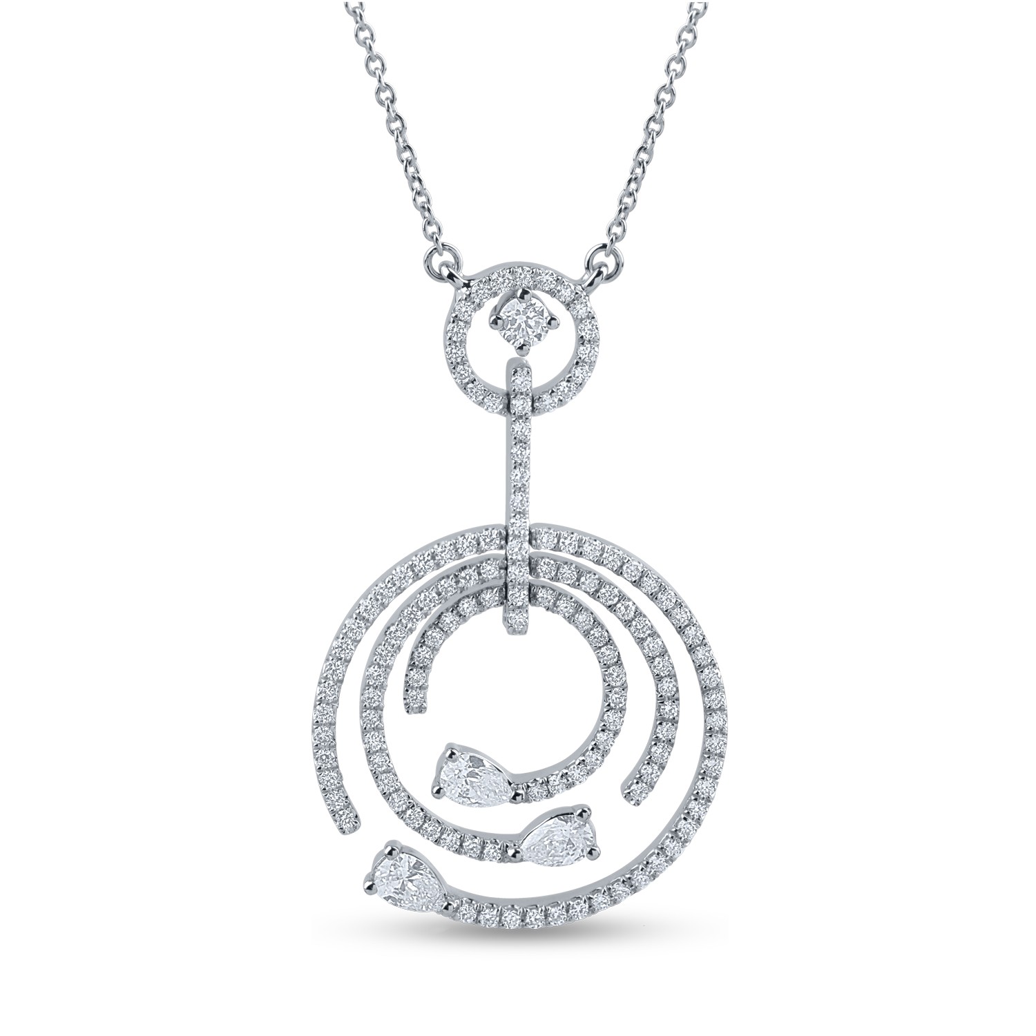 White gold pendant necklace with 1.2ct diamonds