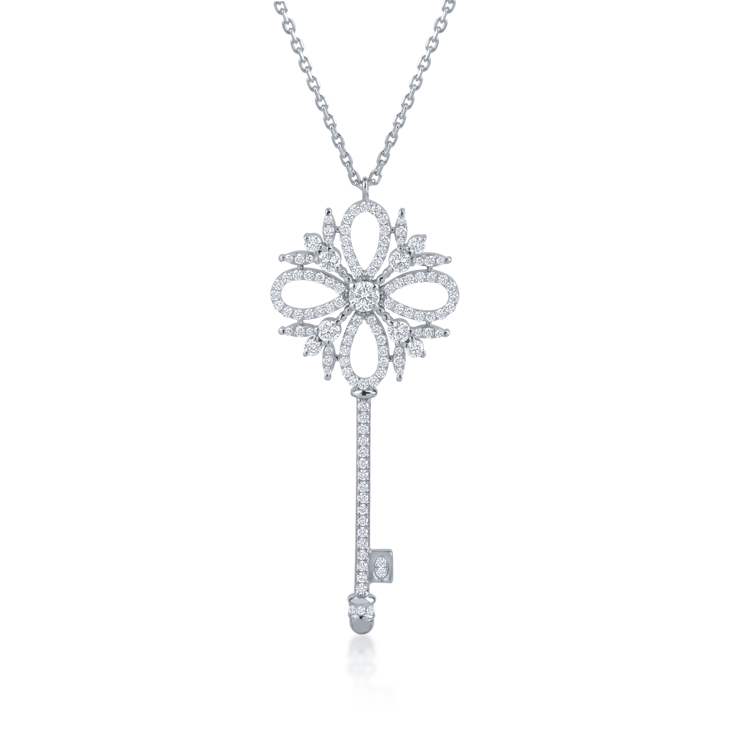 White gold pendant necklace with 1.29ct diamonds