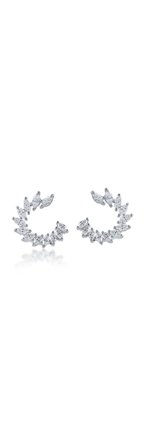 White gold stud earrings with 1.4ct diamonds