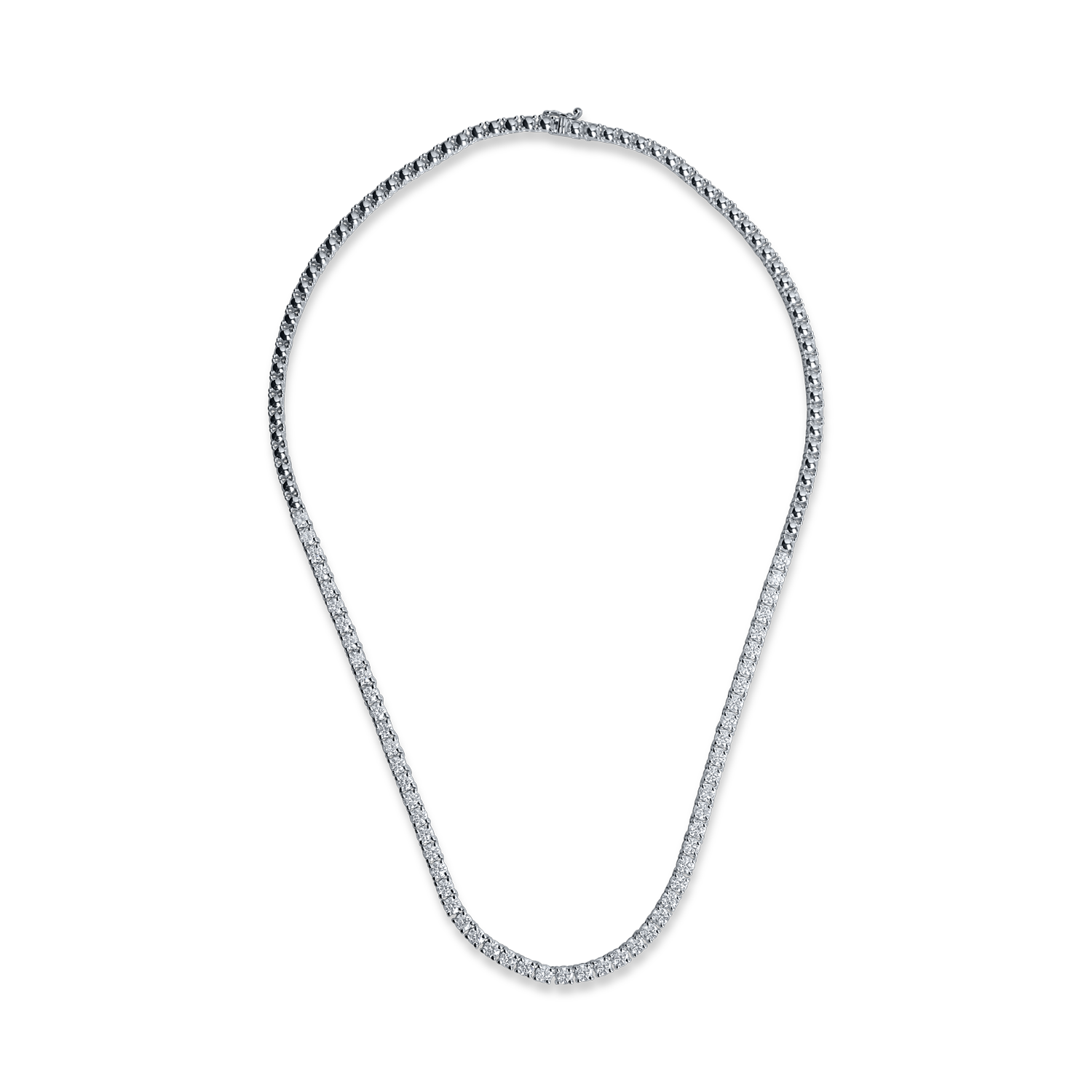 White gold tennis necklace with 6.5ct diamonds