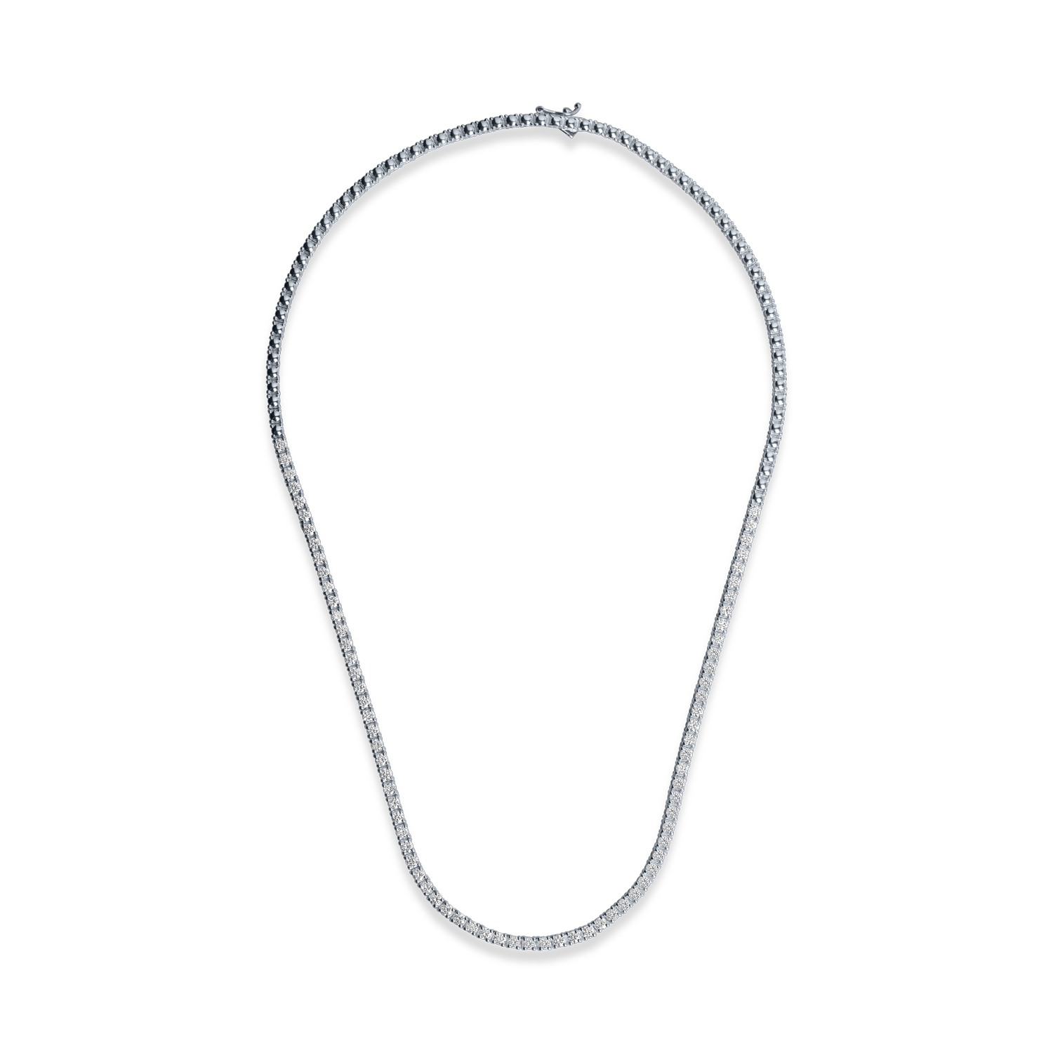 White gold tennis necklace with 4.15ct diamonds