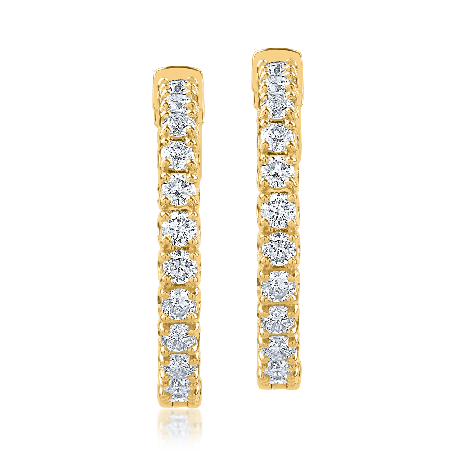 Yellow gold earrings with 3.42ct diamonds