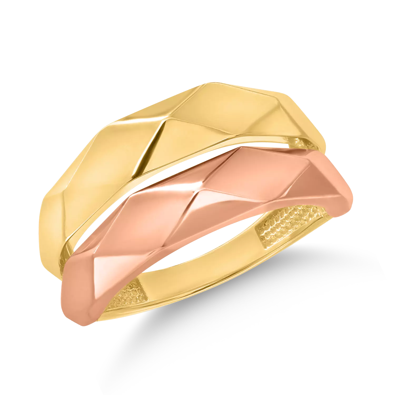 Sárga-rózsaszín arany gyűrű