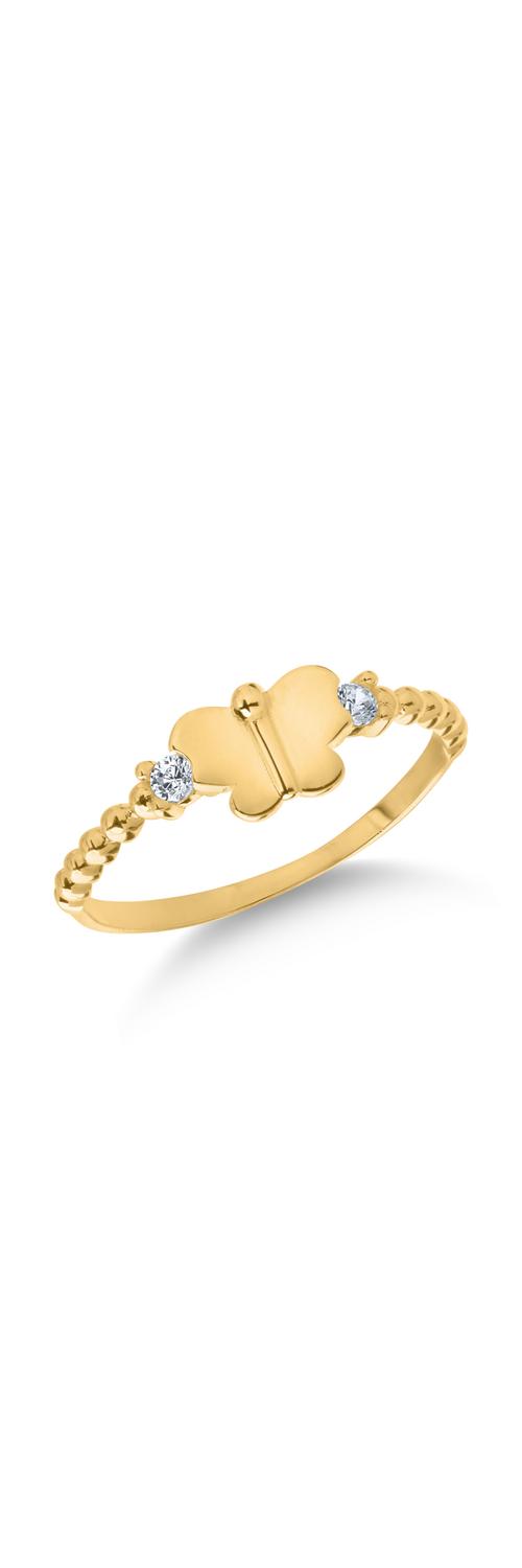 Sárga arany pillangó gyűrű
