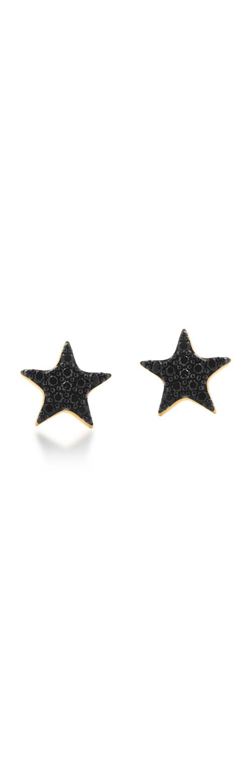 Yellow gold star earrings
