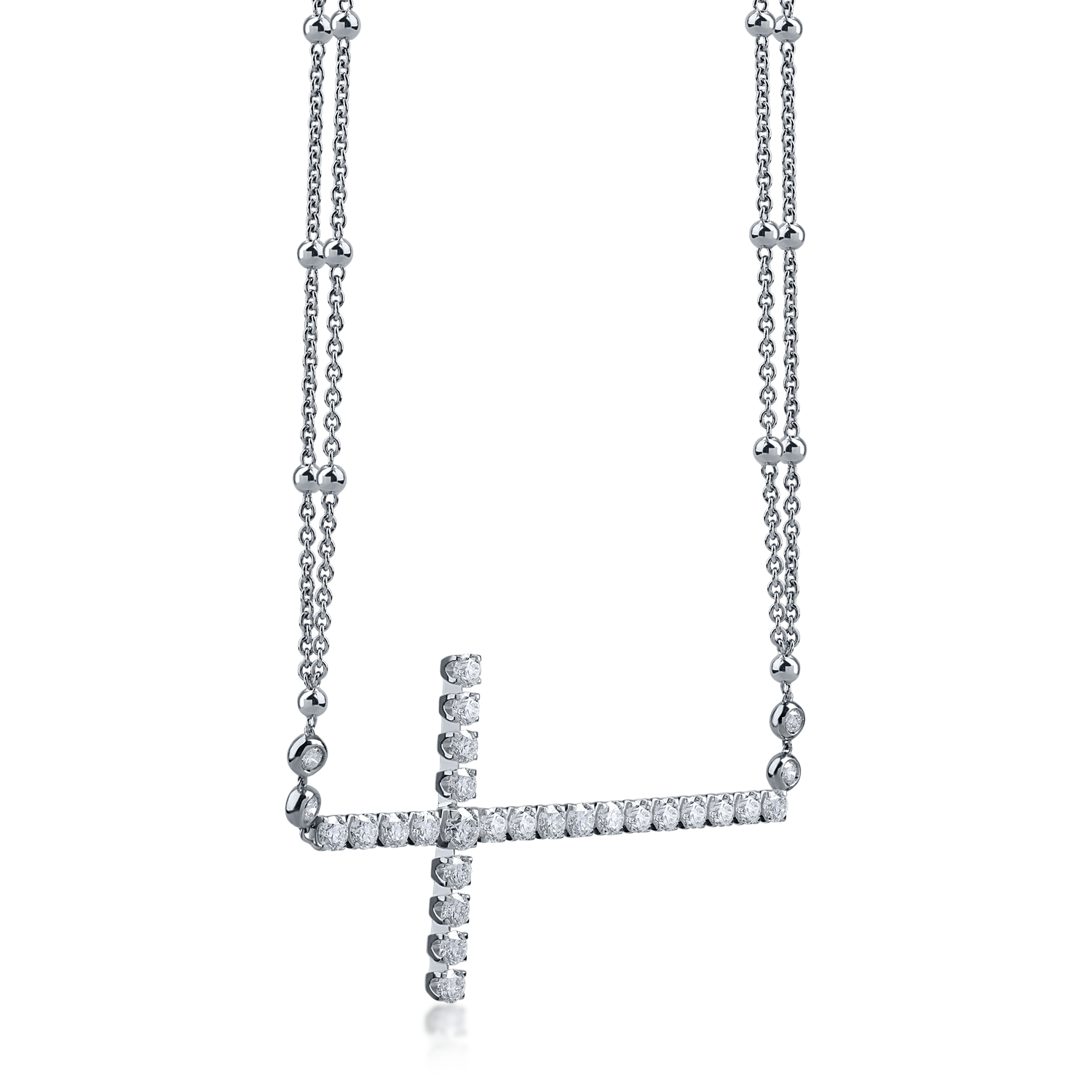 Black gold cross pendant necklace with 3.23ct diamonds