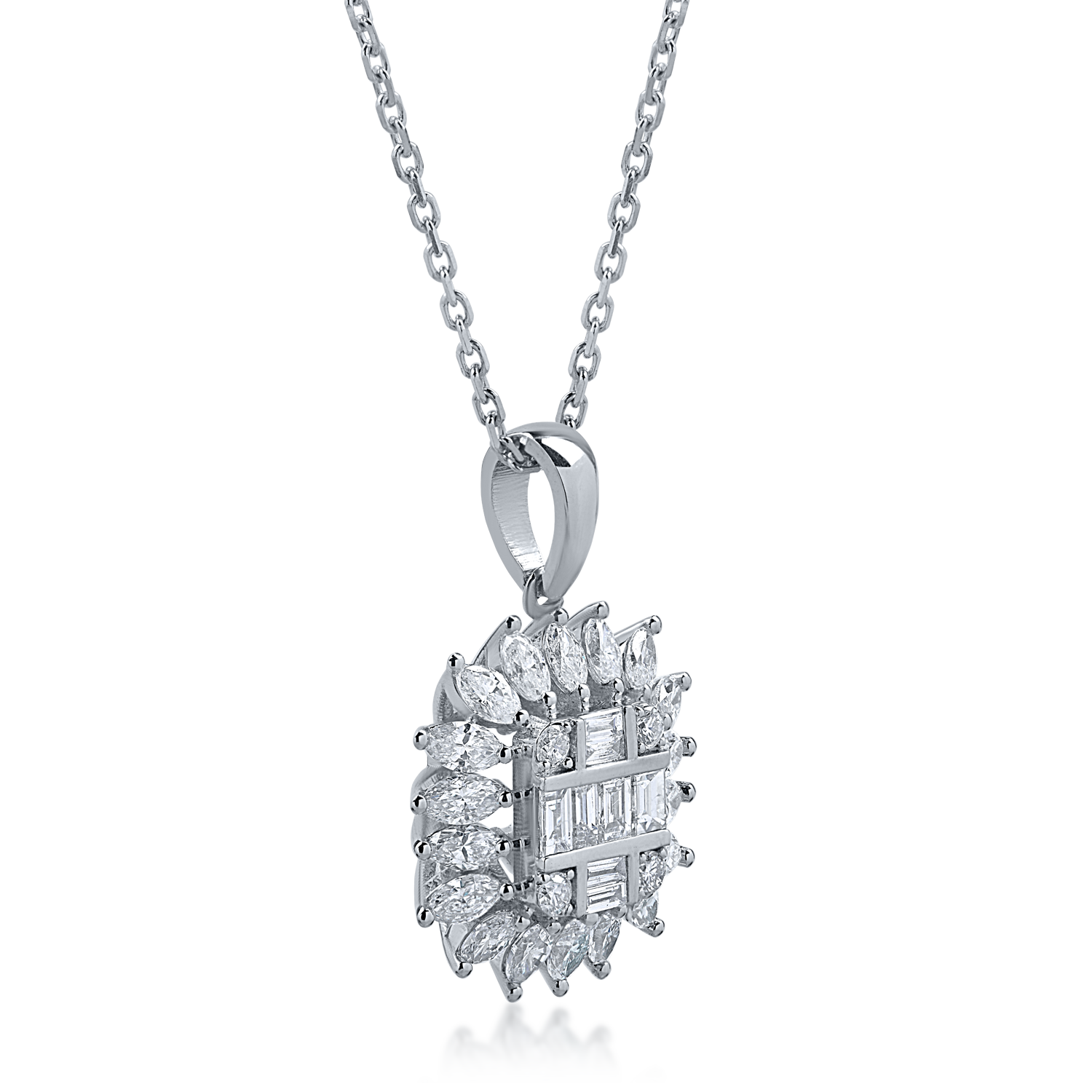 White gold pendant necklace with 0.78ct diamonds