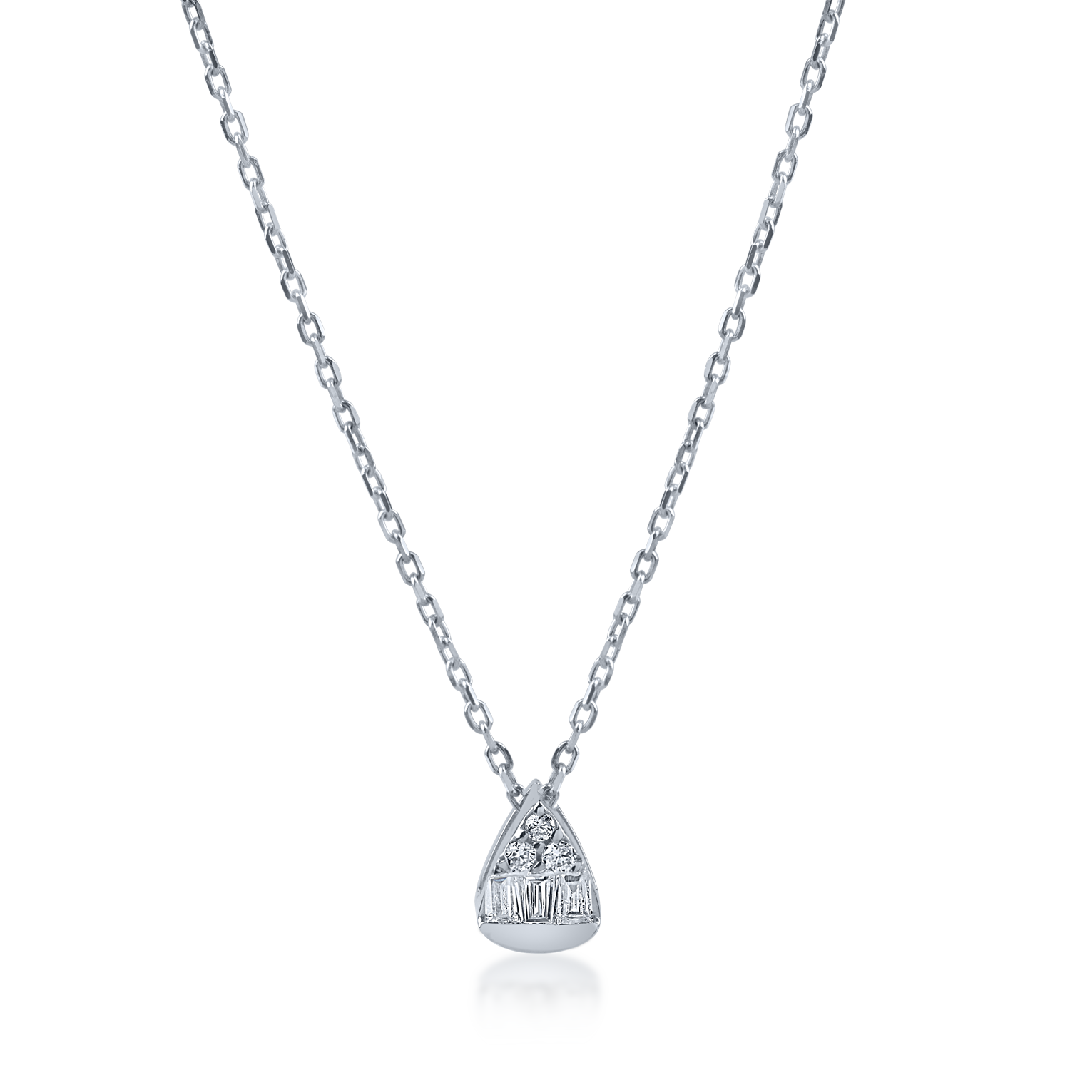 White gold pendant necklace with 0.08ct diamonds