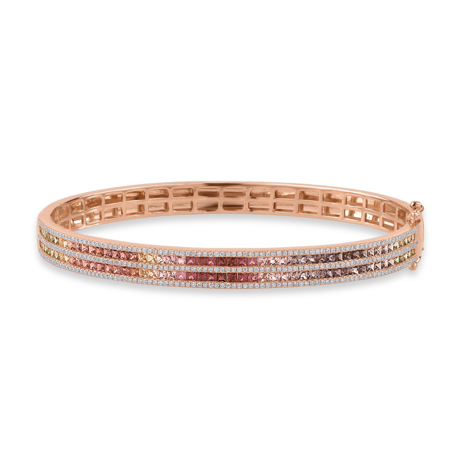 Rose gold bracelet with 2.41ct multicoloured sapphires and 0.54ct diamonds